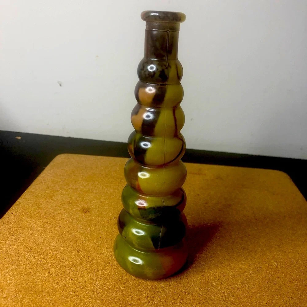 💐Vintage Ribbed Multicoloured Glass Vase